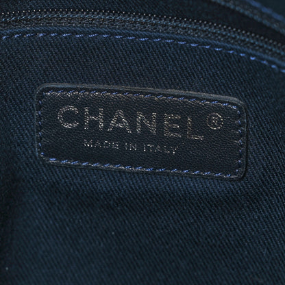 Chanel Denim Tall Shopping Tote Blue 6 of 10