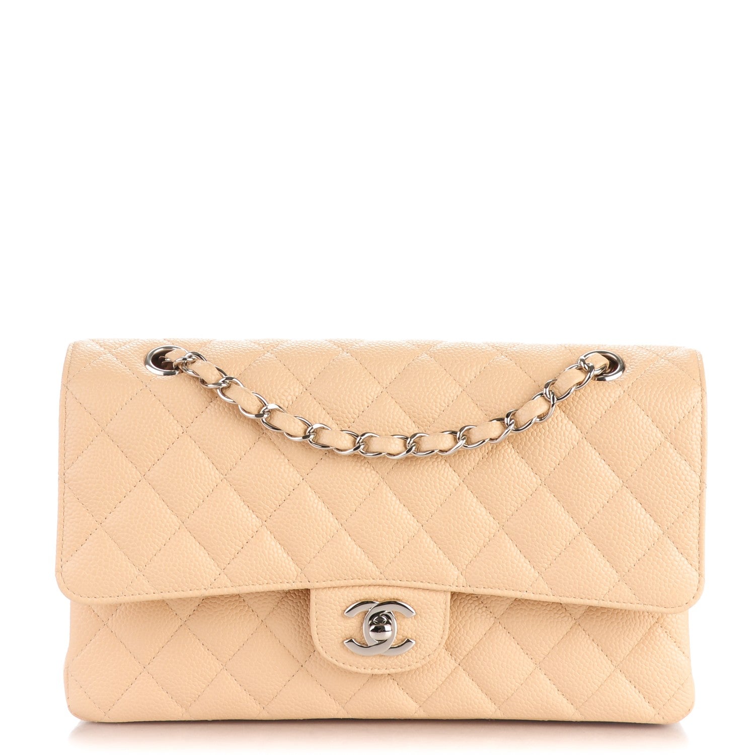 Chanel Caviar Quilted Medium Double Flap Beige Clair 1 of 8