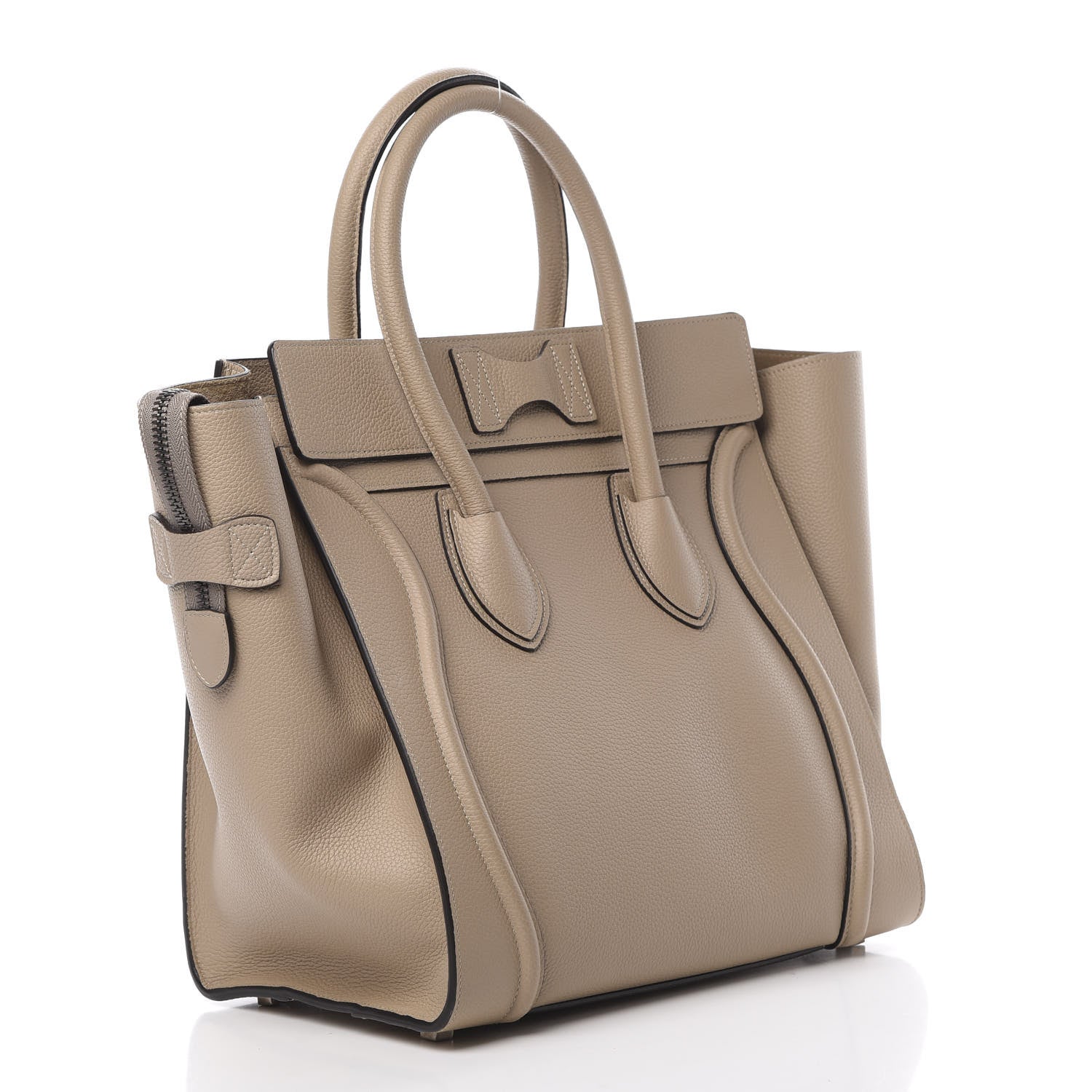 Celine Drummed Calfskin Mini Luggage Dune 3 of 11