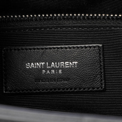 Saint Laurent Sheepskin Matelasse Chevron Large Monogram Shopping Bag Black 6 of 14