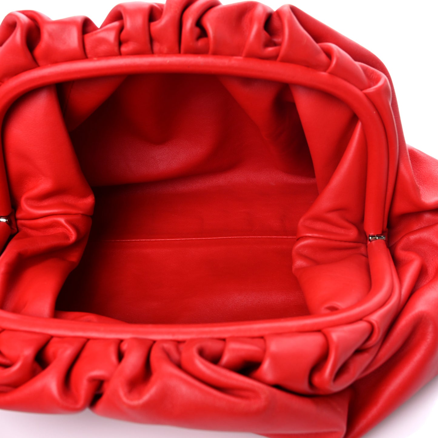Smooth Butter Calf The Pouch Oversized Clutch Bright Red