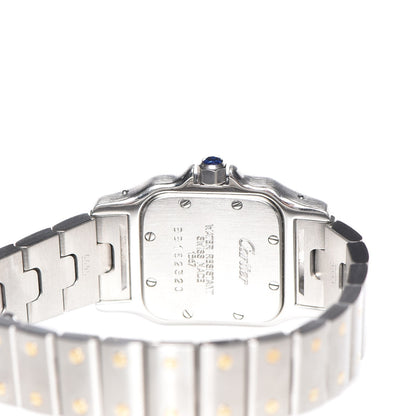 Cartier Stainless Steel 18K Yellow Gold 24mm Santos De Cartier Galbee Quartz Watch 6 of 13