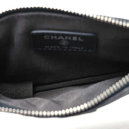 Chanel Goatskin Camellia Embossed Cosmetic Pouch Anthracite 5 of 11