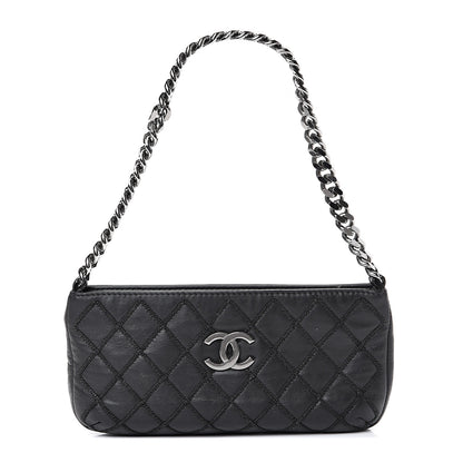Chanel Lambskin Double Stitched Shoulder Bag Black 1 of 14