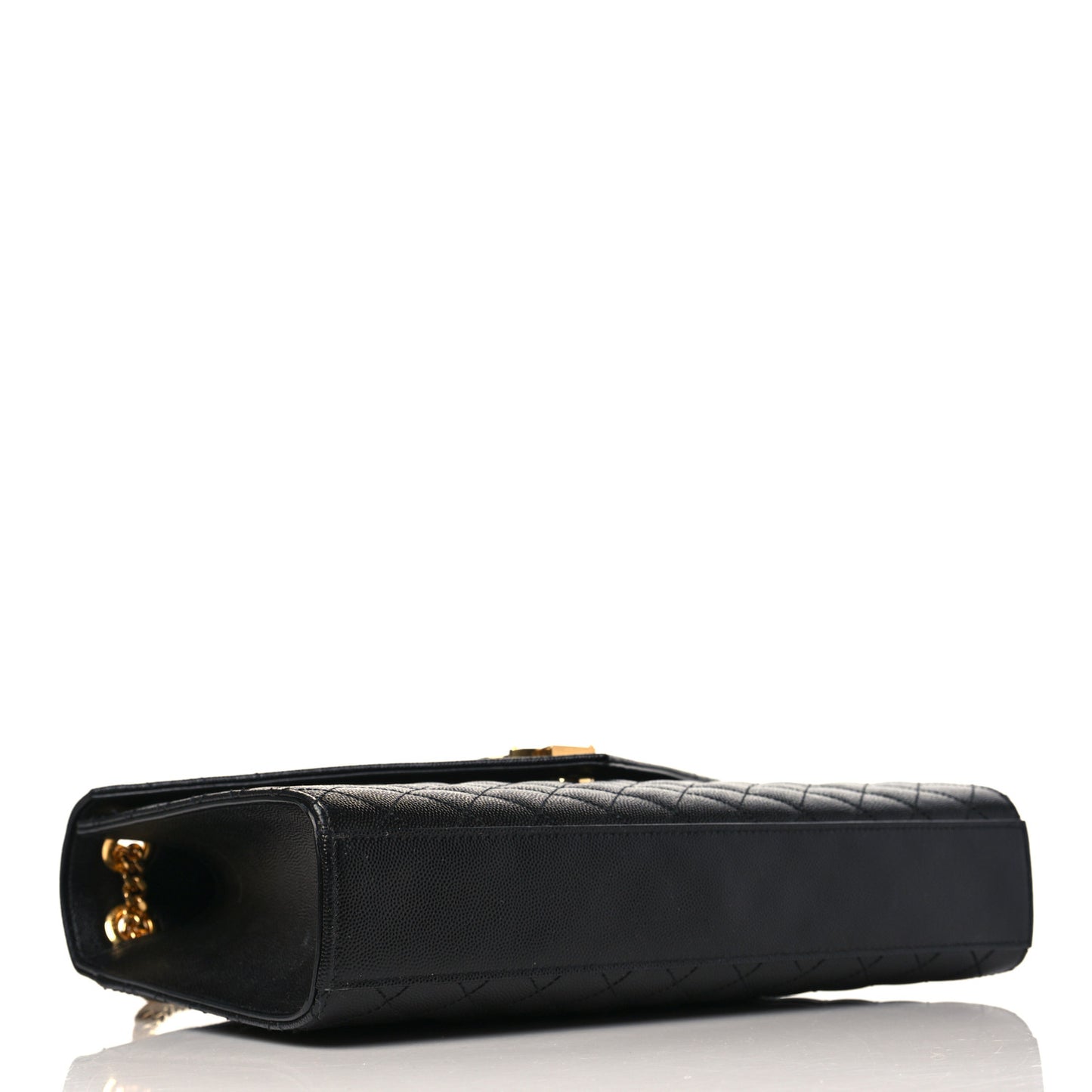Grain De Poudre Textured Mixed Matelasse Large Triquilt Monogram Satchel Black