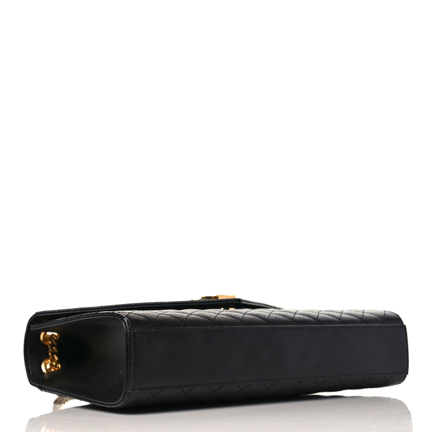 Saint Laurent Grain De Poudre Textured Mixed Matelasse Large Triquilt Monogram Satchel Black 4 of 11
