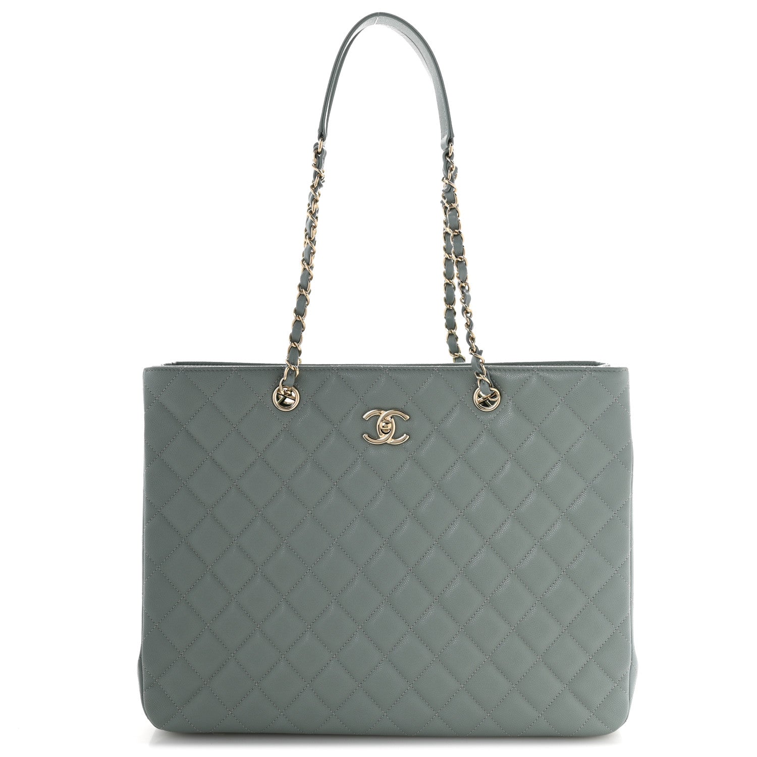 Chanel Caviar Quilted Large Classic Shopping Tote Light Green 1 of 12