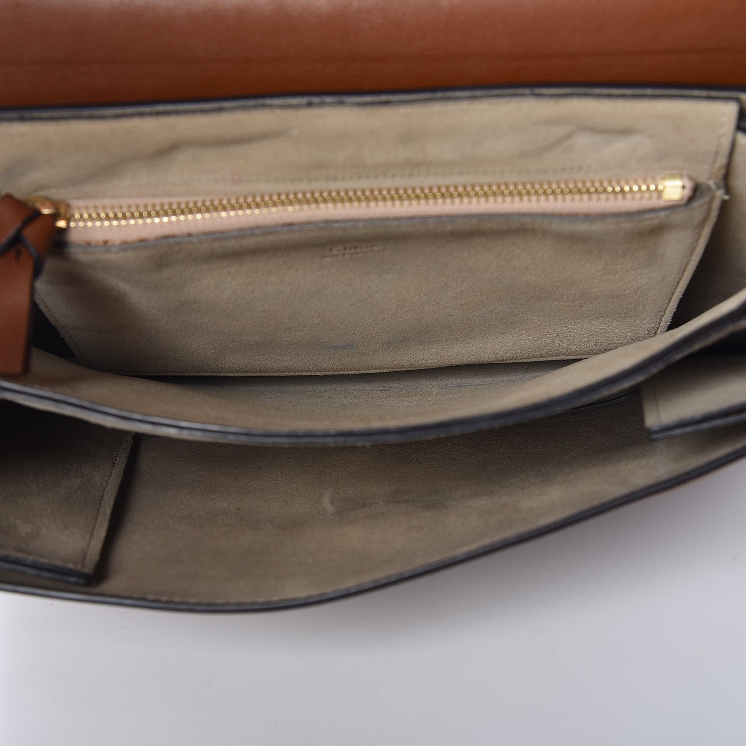 Chloe Suede Calfskin Medium Faye Shoulder Bag Tobacco 5 of 7