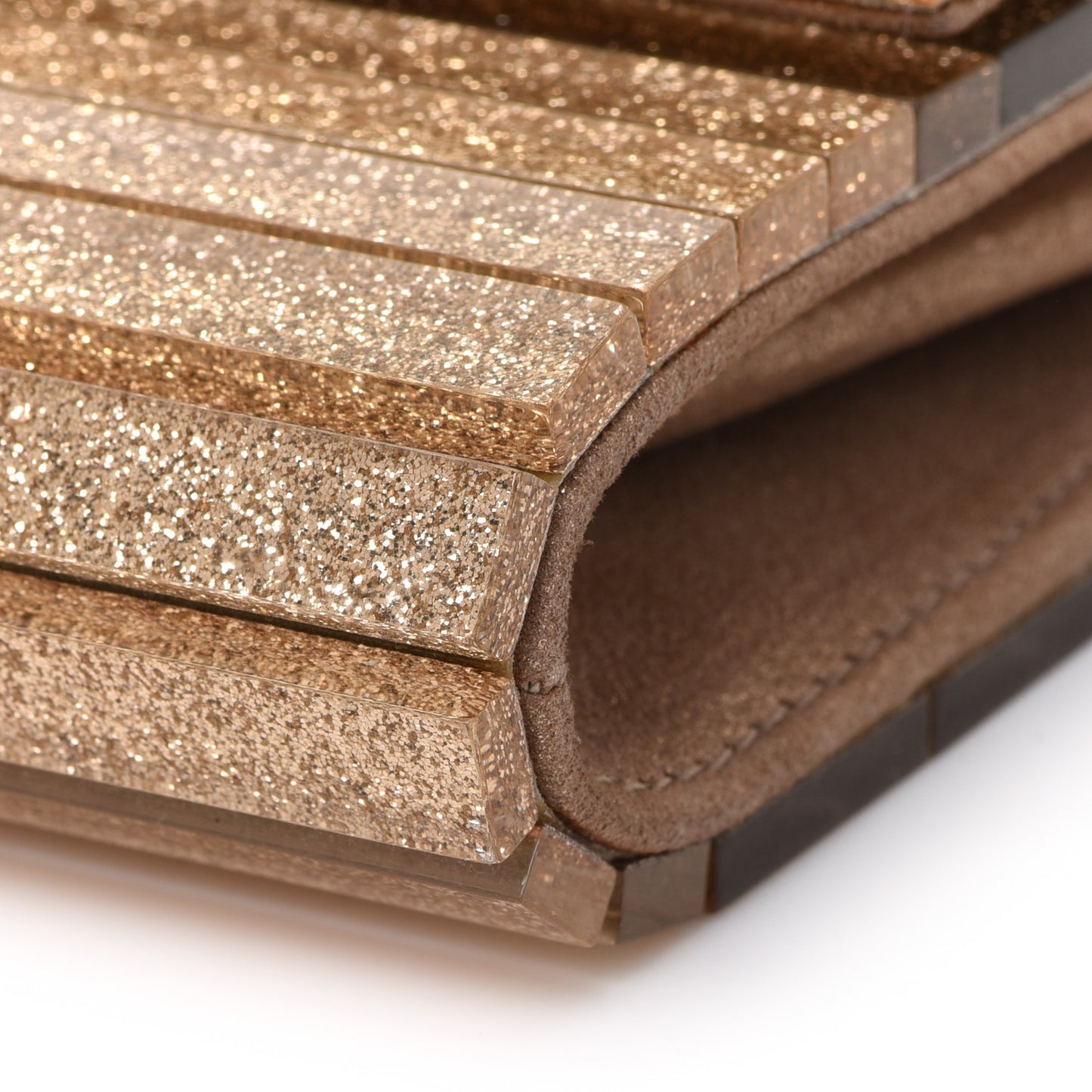 Acrylic Glitter Sweetie Clutch Gold
