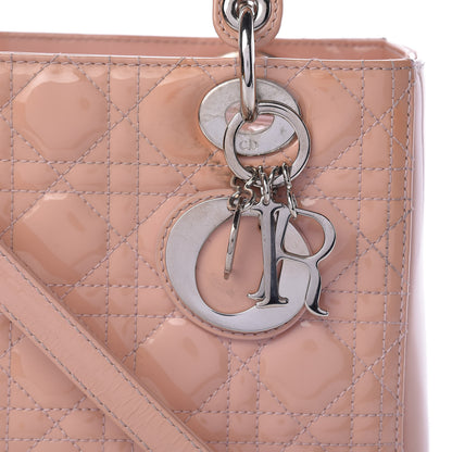 Christian Dior Patent Cannage Medium Lady Dior Beige 8 of 18