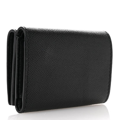 Saint Laurent Grain De Poudre Tiny Tri Fold Wallet Black 3 of 6
