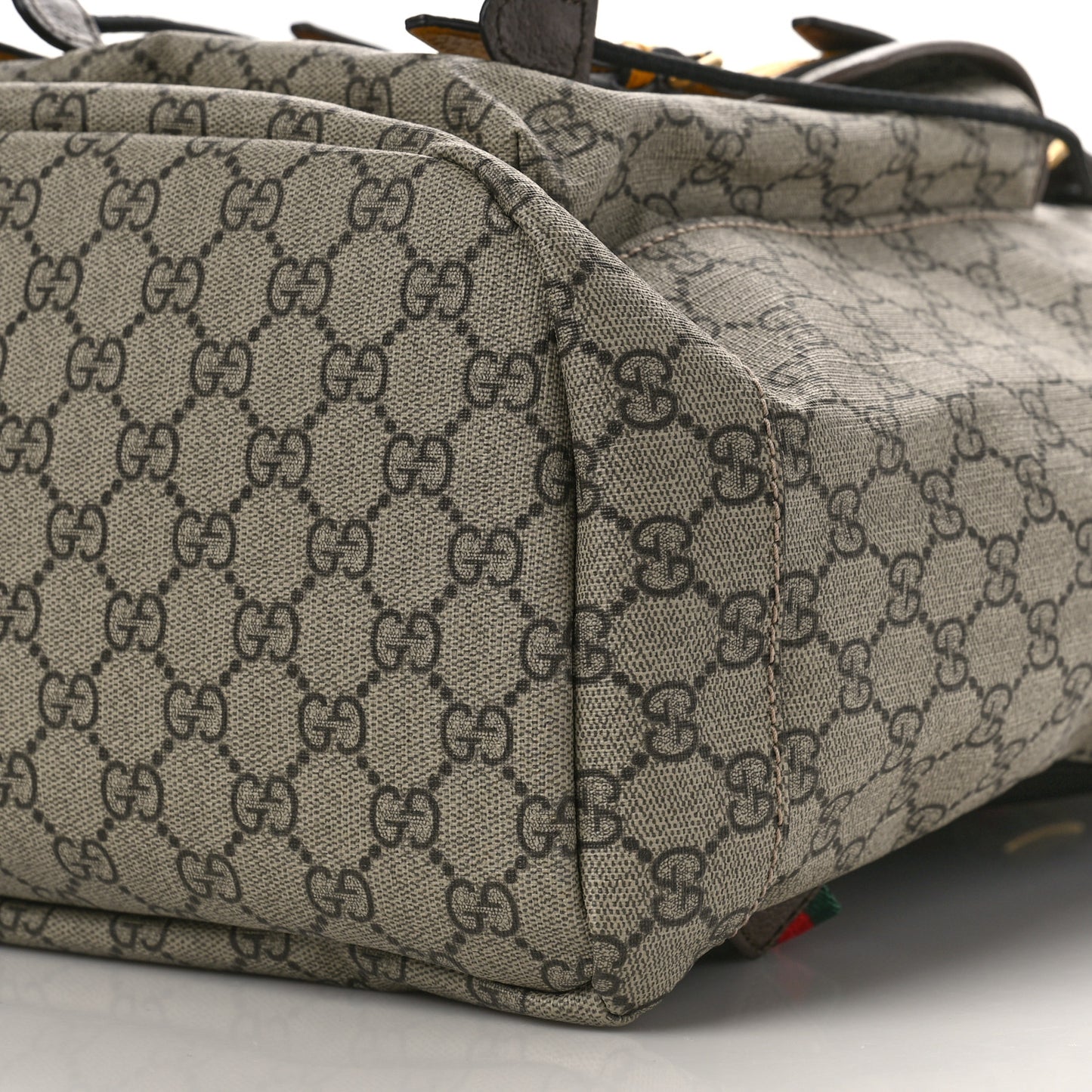 Soft GG Supreme Monogram Neo Vintage Double Buckle Backpack Beige New Acero Crop