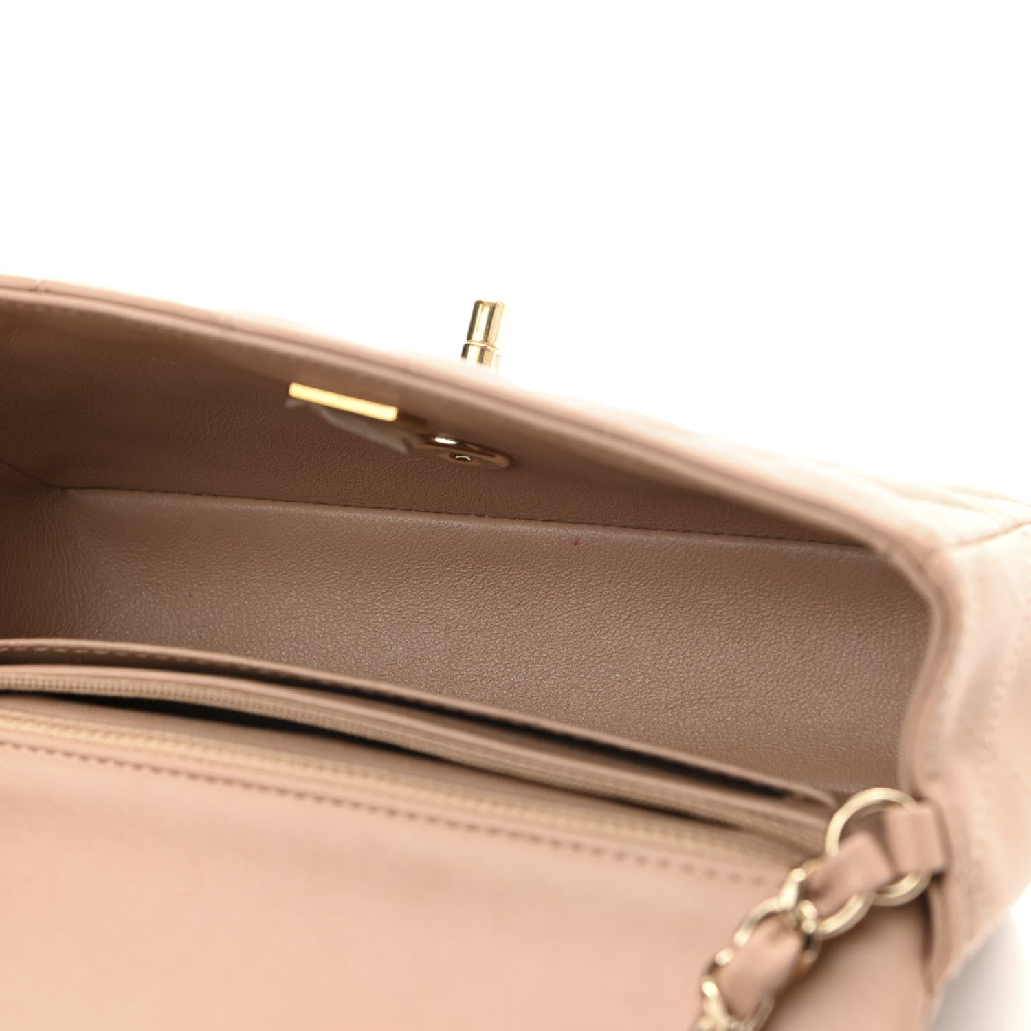 Chanel Lambskin Quilted Mini Rectangular Flap Beige 5 of 17