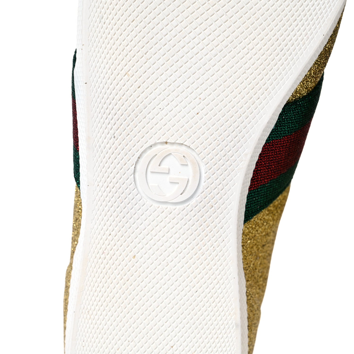 Gucci Glitter Web New Bright High Top Sneakers 39 Oro 11 of 15