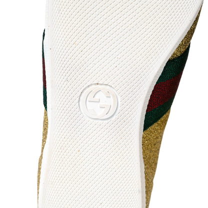 Gucci Glitter Web New Bright High Top Sneakers 39 Oro 11 of 15