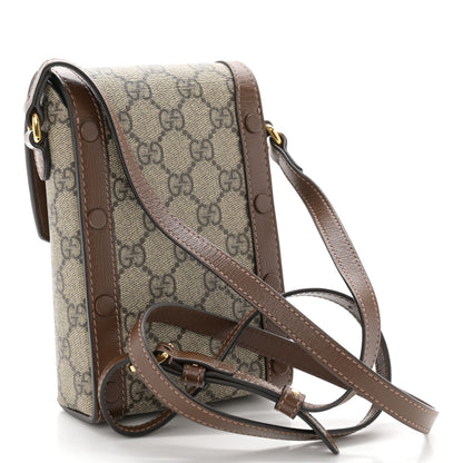Gucci GG Supreme Monogram Mini Horsebit 1955 Crossbody Bag Beige Brown Sugar 3 of 10