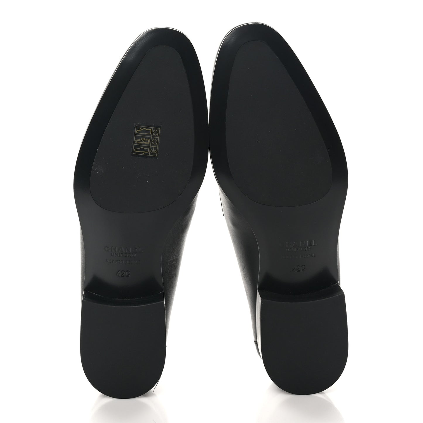 Lambskin Mens Stitched CC Loafers 42 Black