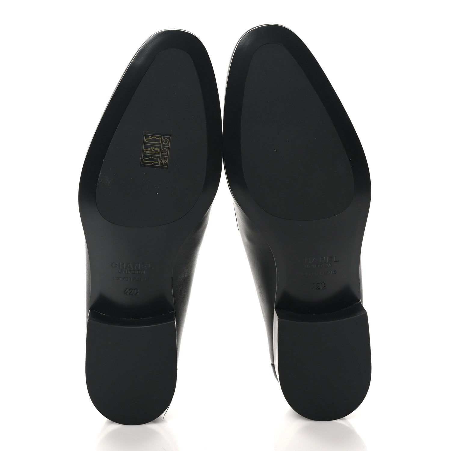 Chanel Lambskin Mens Stitched CC Loafers 42 Black 8 of 11