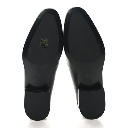 Chanel Lambskin Mens Stitched CC Loafers 42 Black 8 of 11