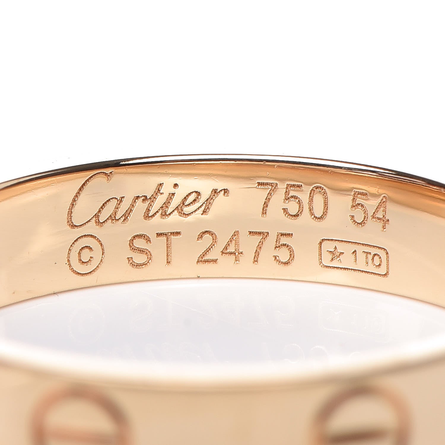Cartier 18K Yellow Gold 3.5mm LOVE Wedding Band Ring 54 6.75 4 of 5