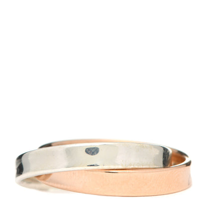 Tiffany Sterling Silver 18K Rose Gold 1837 Interlocking Circles Ring 53 6.5 3 of 4