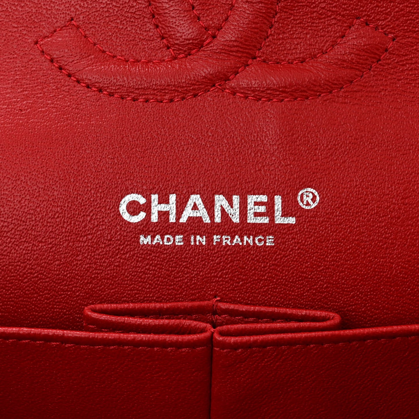 Lambskin Quilted Medium Double Flap Red