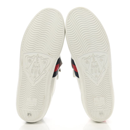 Gucci Calfskin Ayers Web Womens Ace Bow Lace Sneakers 37.5 White 5 of 13