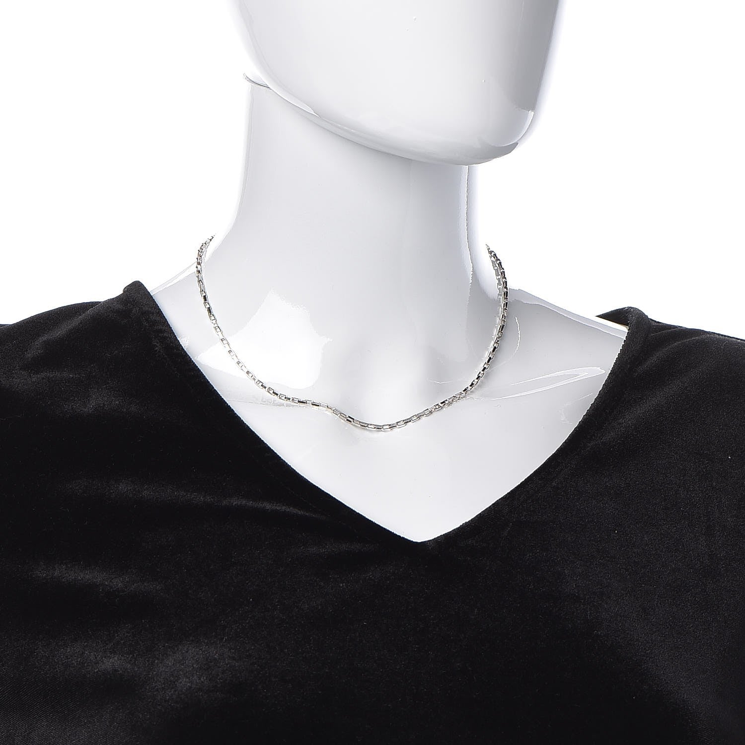 Gucci Sterling Silver Square Link Necklace 16 2 of 5
