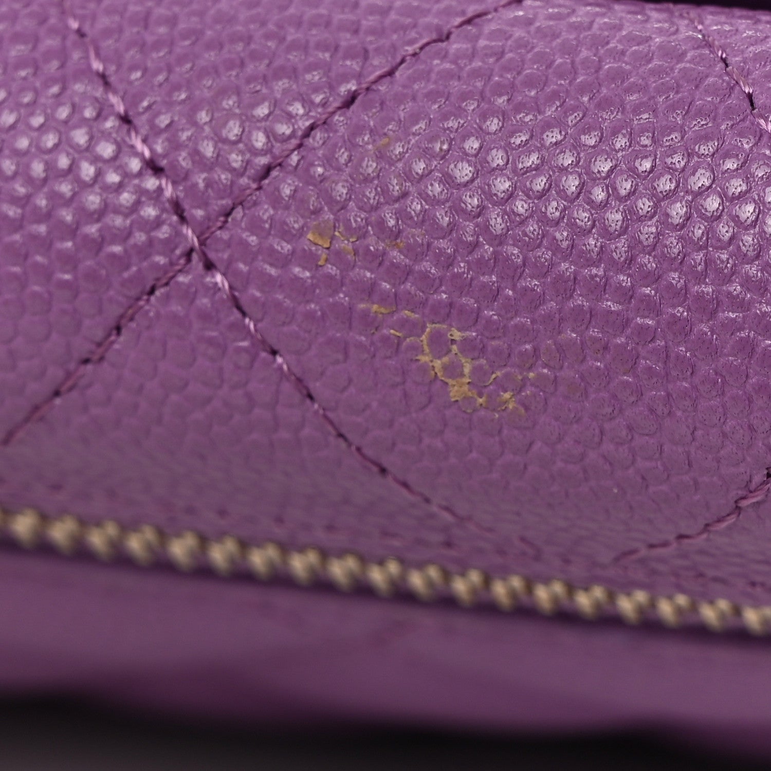 Chanel Caviar Quilted Compact Flap Wallet Purple 9 of 10