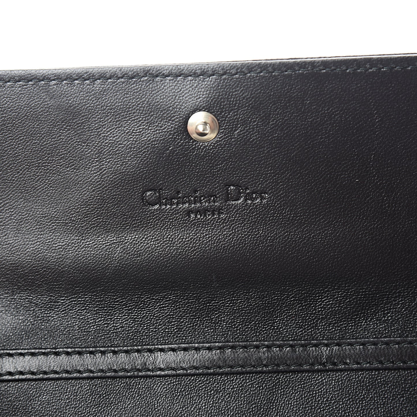 Lambskin Cannage Lady Dior Rendezvous Wallet On Chain Black