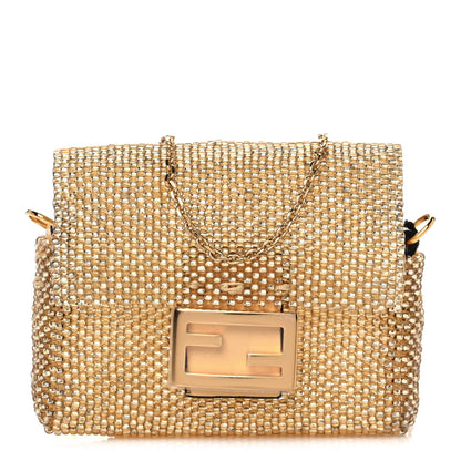 Fendi Glass Vitello King Beaded Mini Pico Baguette Charm Semolino 1 of 8