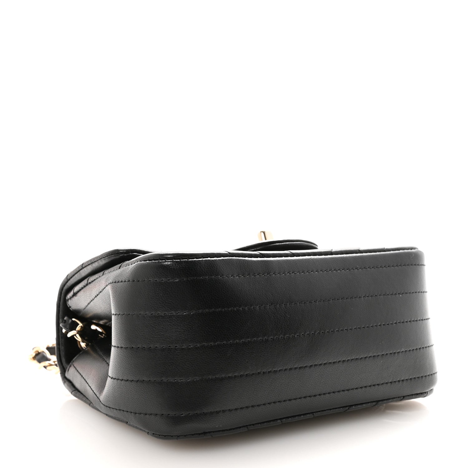 Chanel Lambskin Chevron Quilted Mini Square Flap Black 4 of 11