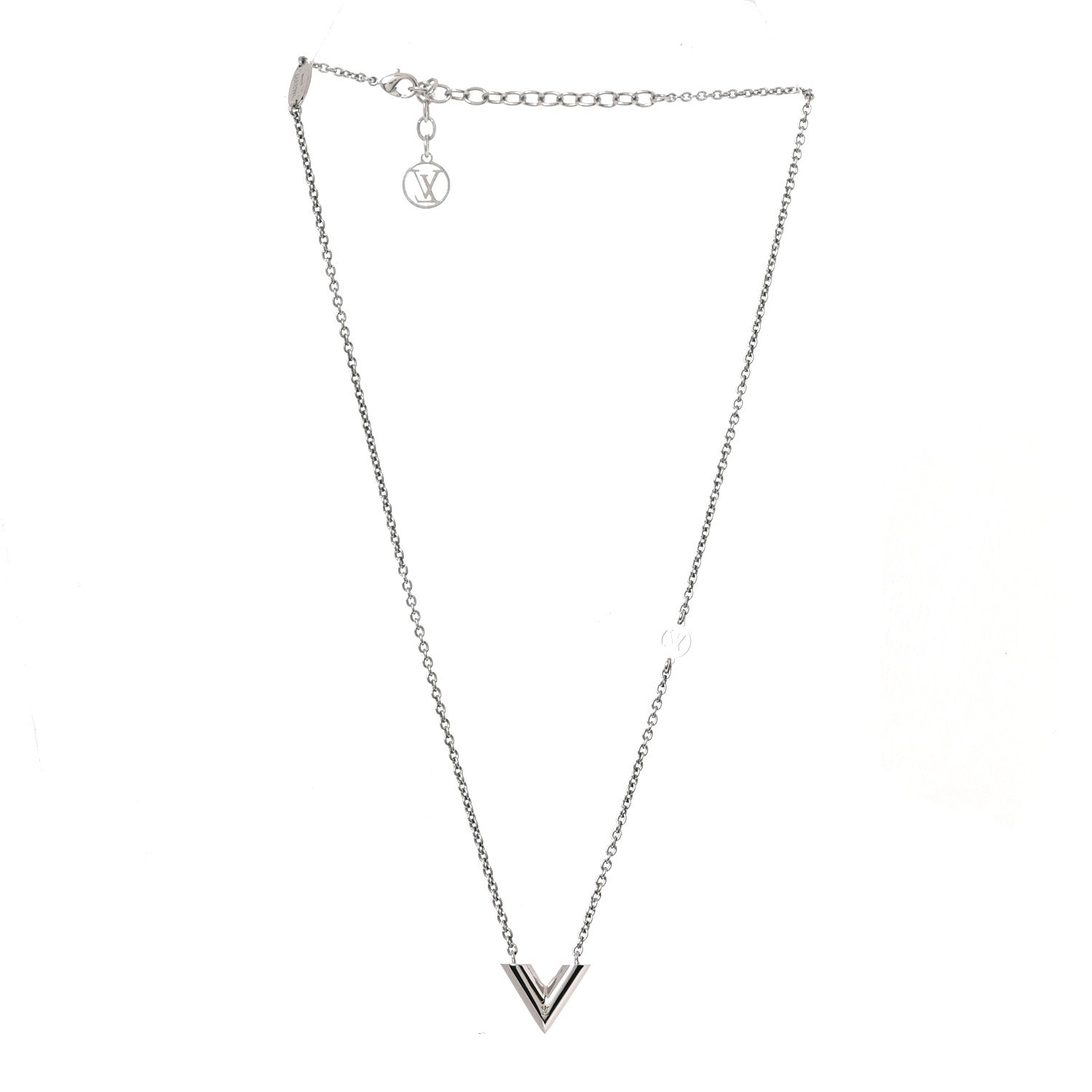Louis Vuitton Metal Essential V Supple Necklace Silver 1865482