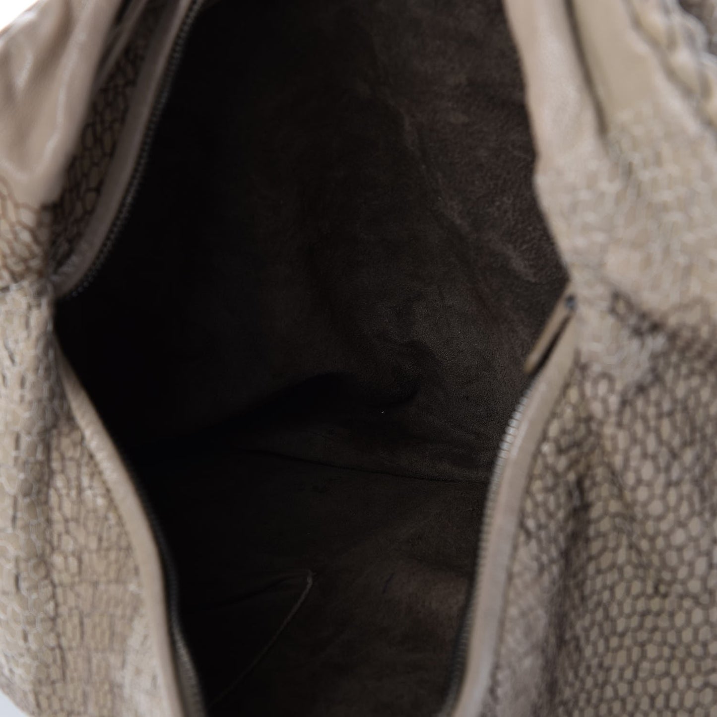 Nappa Intrecciato Camo Embroidered Maxi Veneta Hobo Taupe