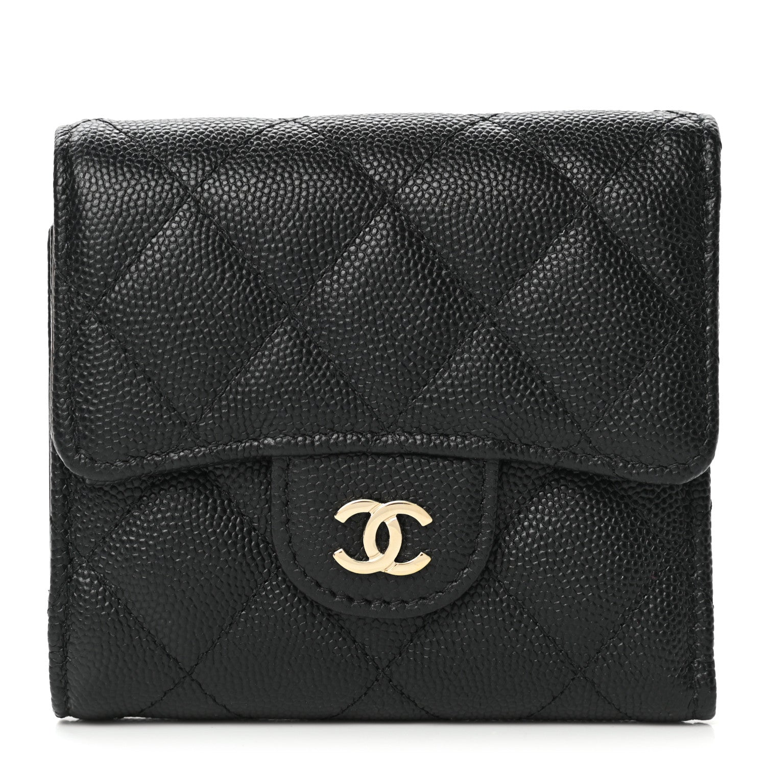 Chanel Caviar Quilted Compact Flap Wallet Black 1 of 11