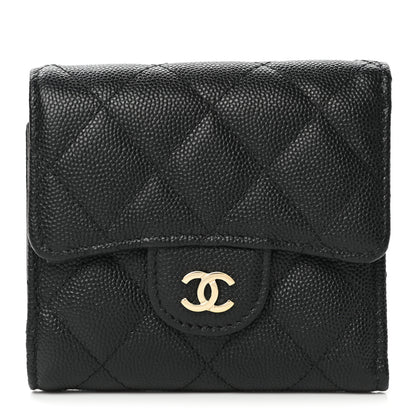 Chanel Caviar Quilted Compact Flap Wallet Black 1 of 11