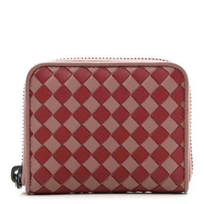Bottega Veneta Nappa Intrecciato Zip Around Coin Purse Deco Rose Baccarra Rose 1 of 8