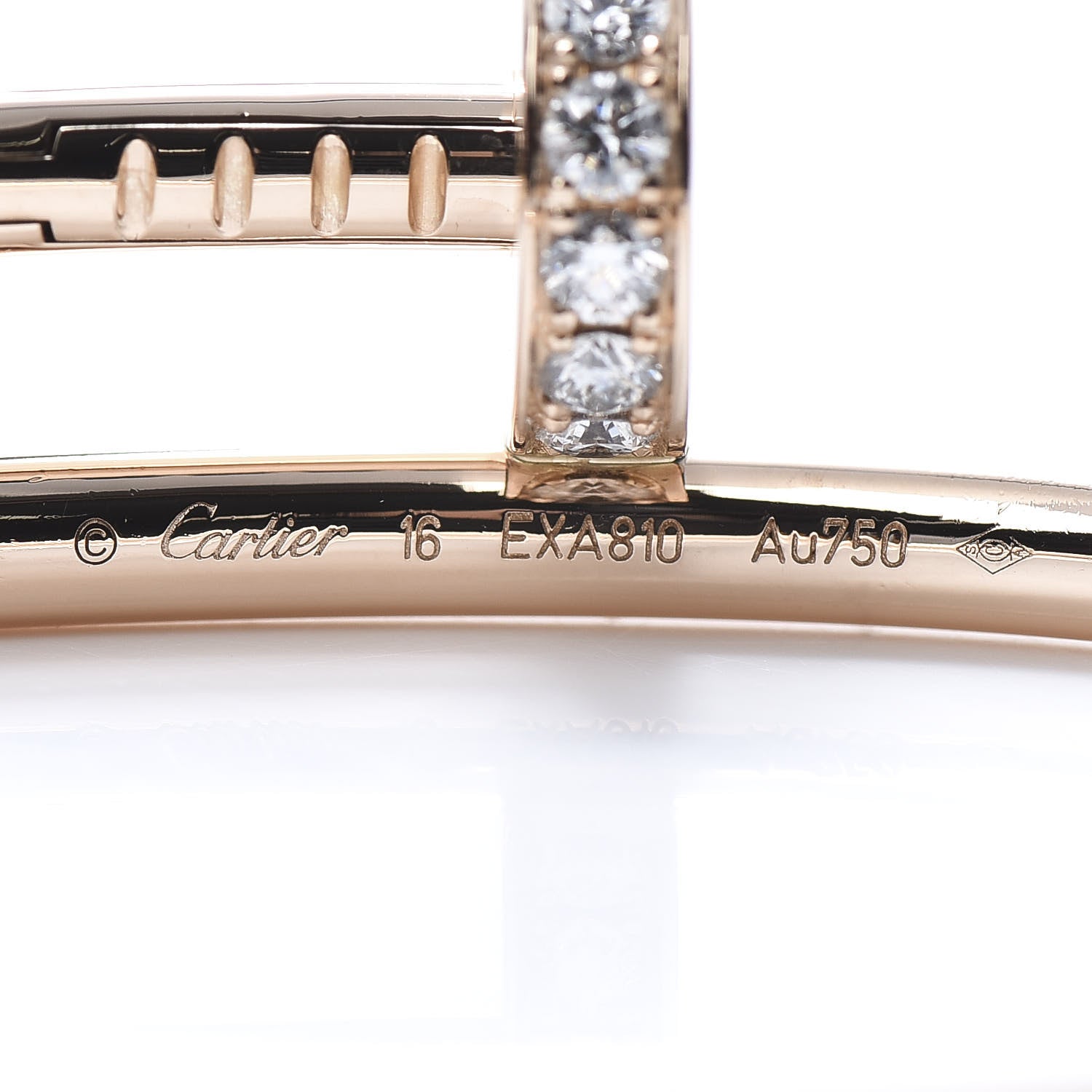 Cartier 18K Pink Gold Diamond Juste Un Clou Bracelet 16 4 of 6