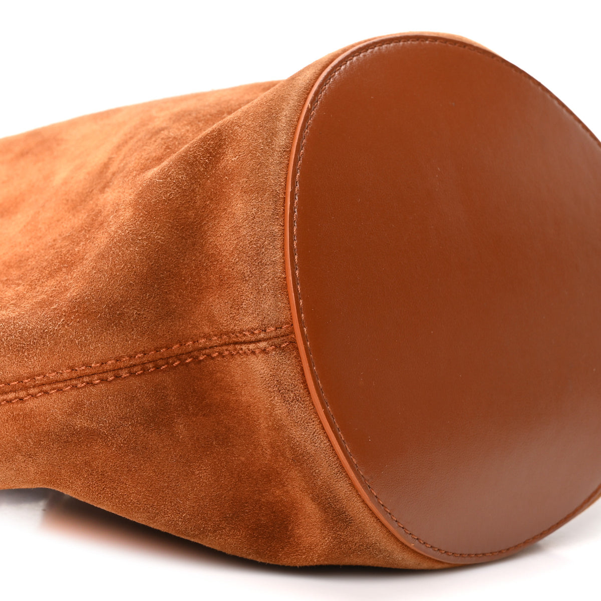 Suede Calfskin Mini Lotus Tote Caramel