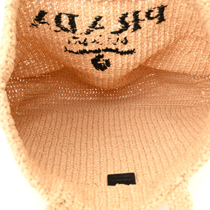 Prada Yarn Raffia Effect Crochet Embroidered Logo Tote Naturale 5 of 11