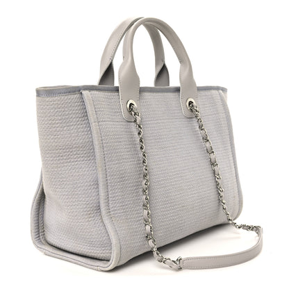 Chanel Mixed Fibers Small Deauville Tote Light Grey 2 of 9