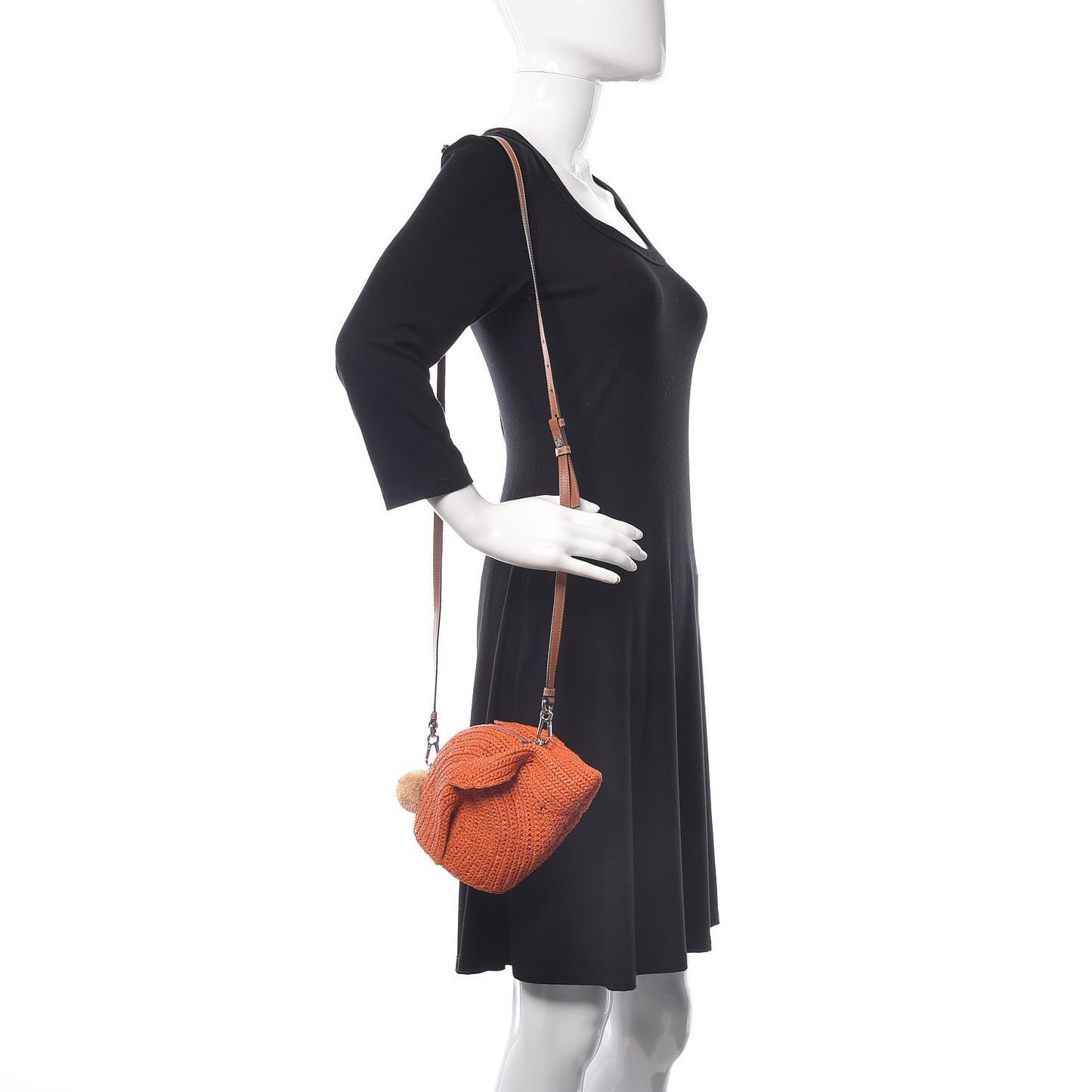 Raffia Mini Bunny Crossbody Bag Orange
