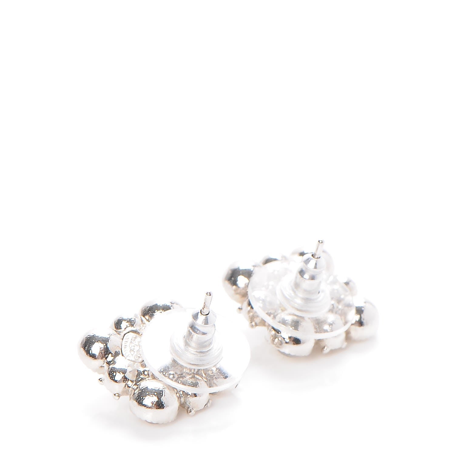 Chanel Crystal CC Earrings Silver 3 of 4
