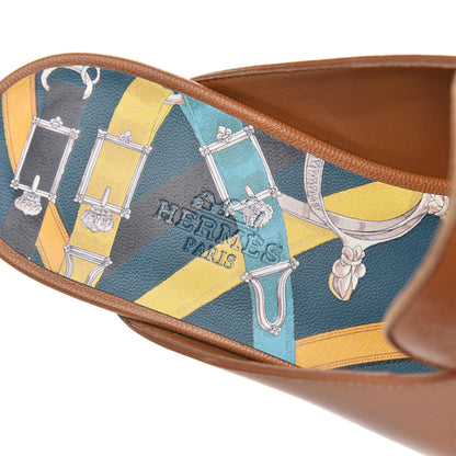 Hermes Goatskin Womens Catena Mules 37 Beige Dore 7 of 14