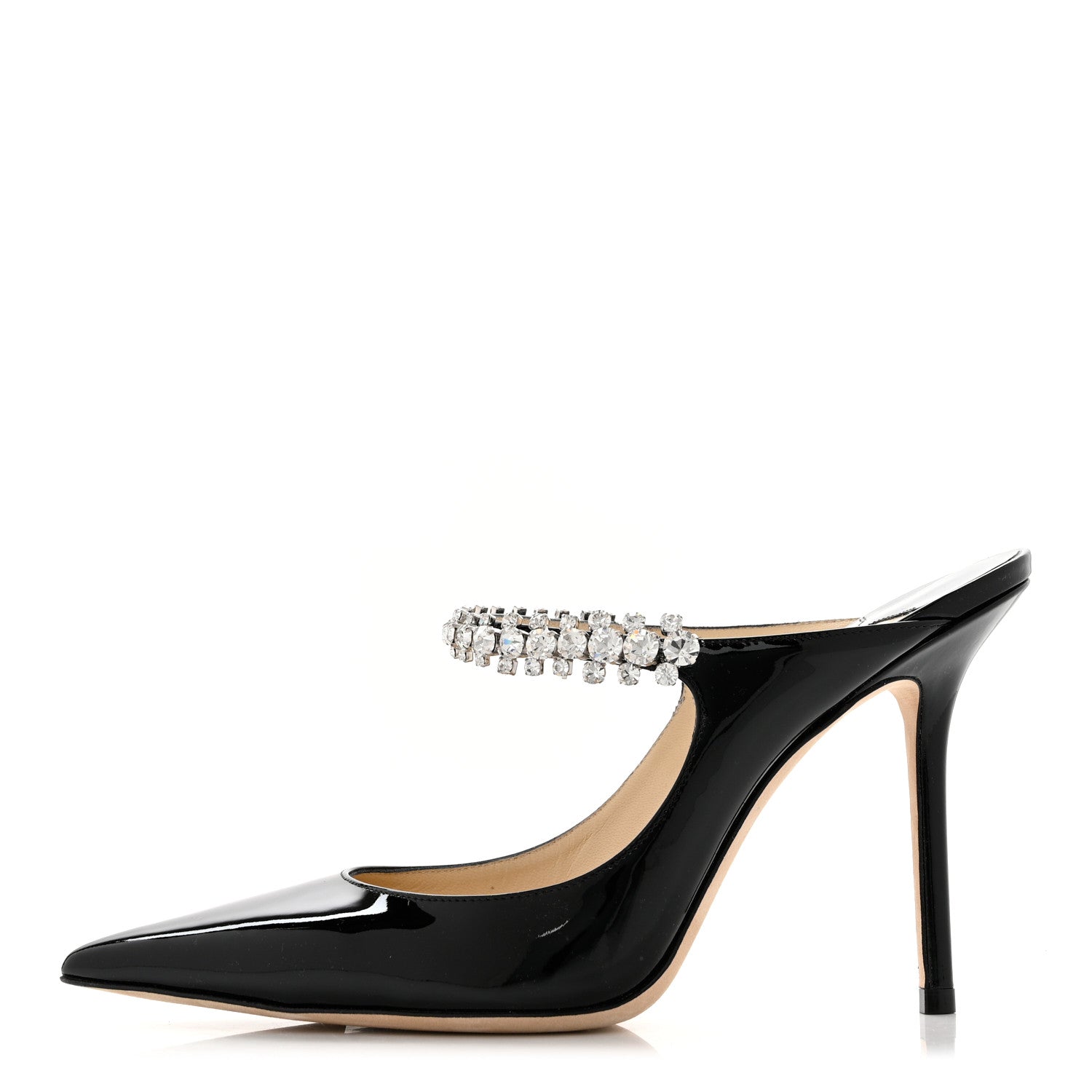 Jimmy Choo Patent Crystal Bing 100 Pumps 38.5 Black 1 of 8