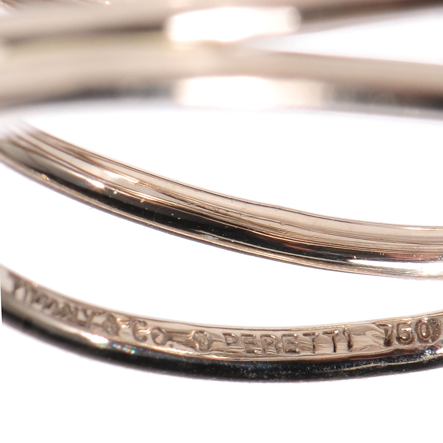 Tiffany 18K White Gold Elsa Peretti Wave Five Row Ring 5 4 of 5