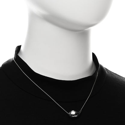 Bottega Veneta Sterling Silver Drop Pendant Necklace Green 2 of 6
