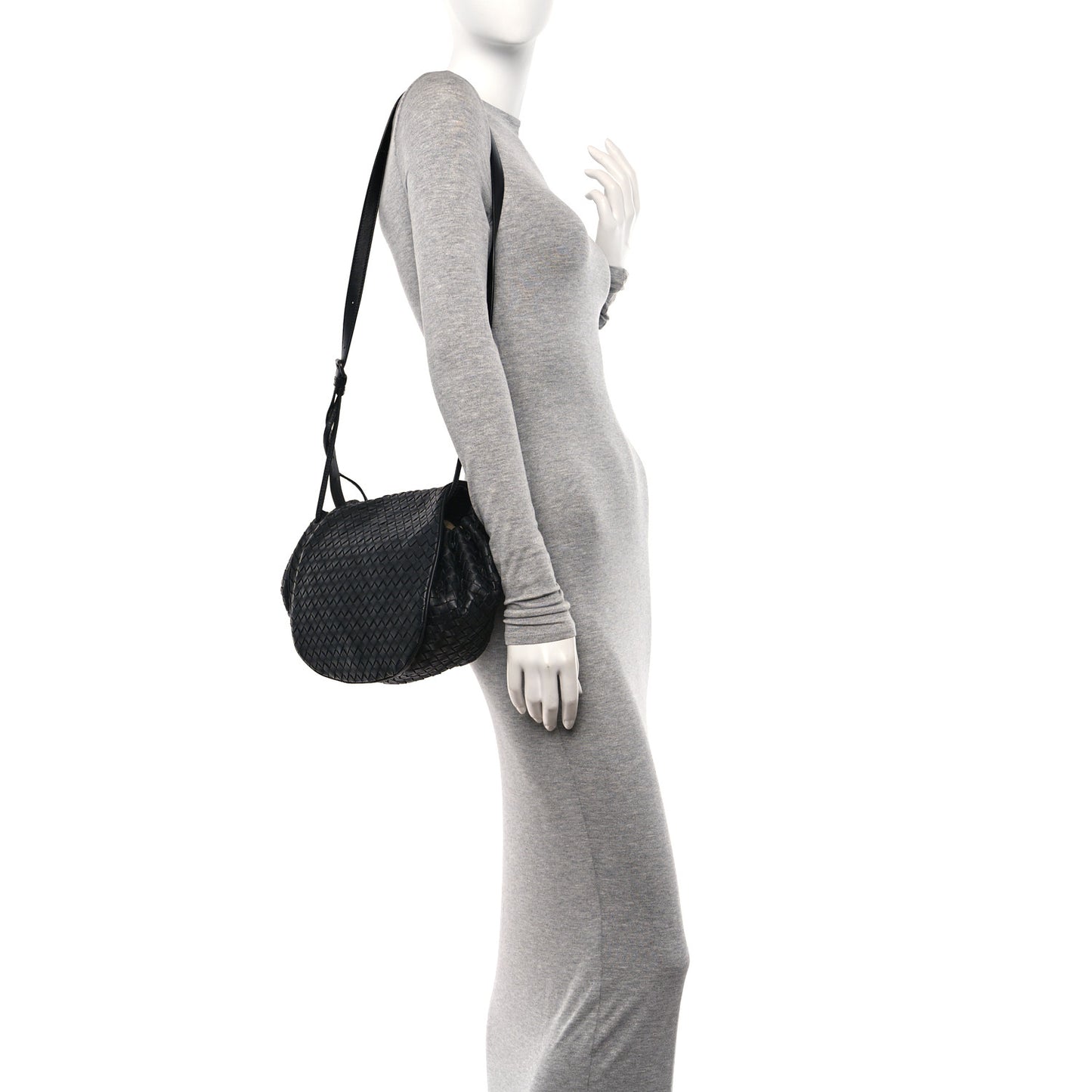 Nappa Intrecciato Messenger Bag Black