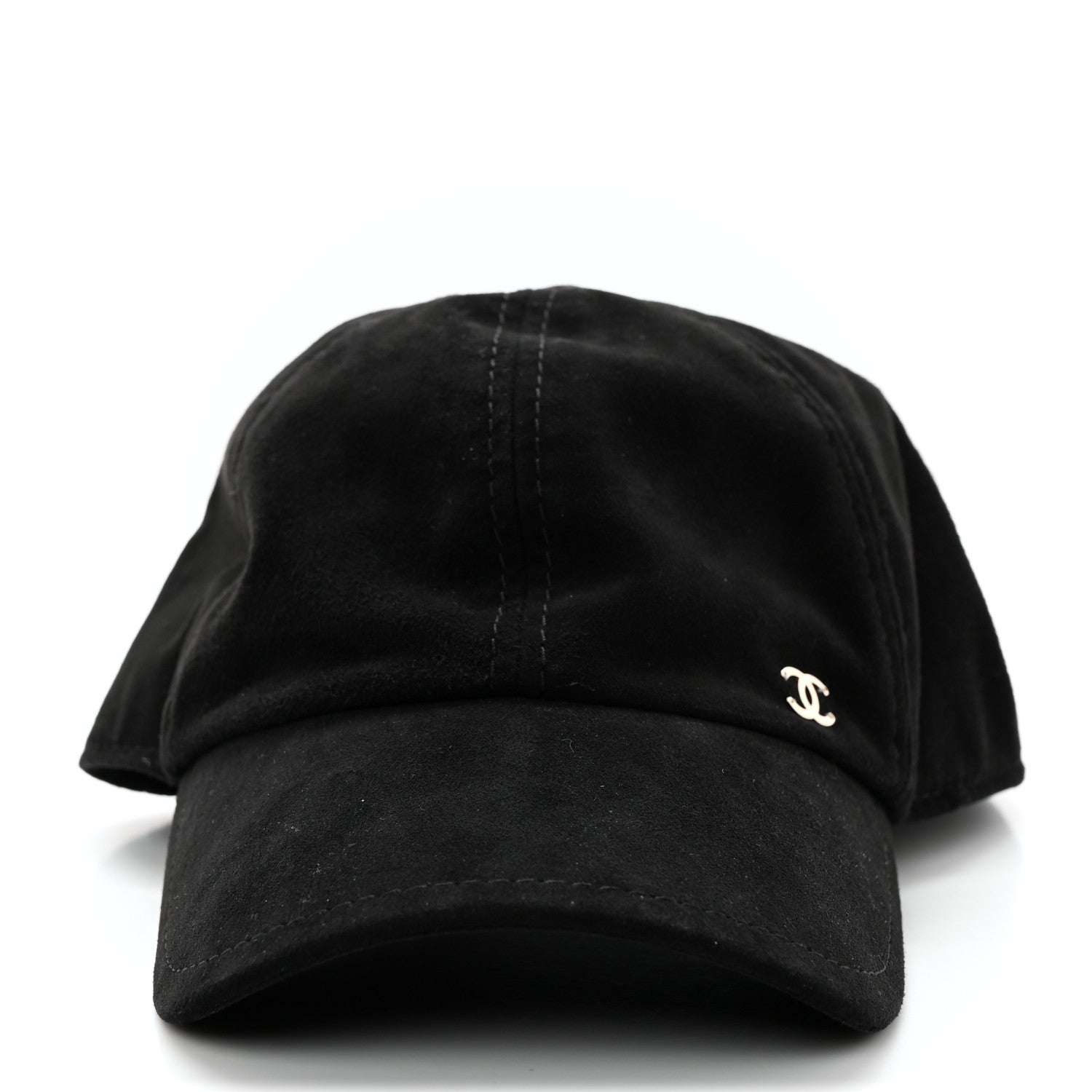 Chanel Suede Goatskin CC Cap Hat Black 2 of 9