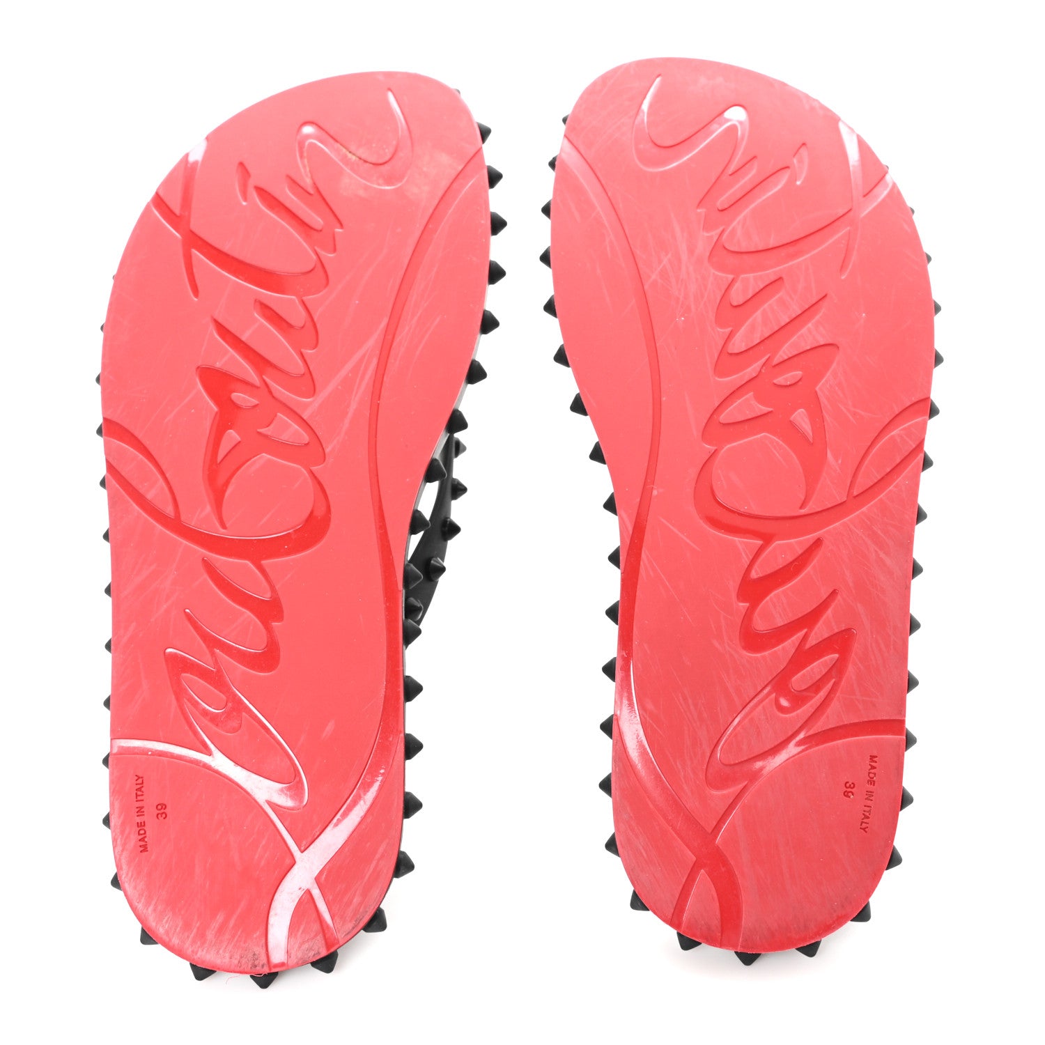 Christian Louboutin Rubber Spike Loubi Donna Flip Flop 39 Black 6 of 7